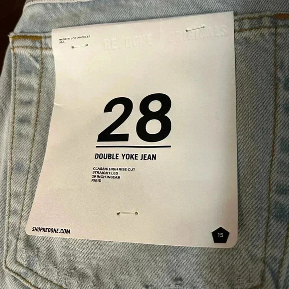NWT RE/DONE REDONE ORIGINALS 90s Double Yoke Jean Light Breakdown Blue 28 - Picture 8 of 11